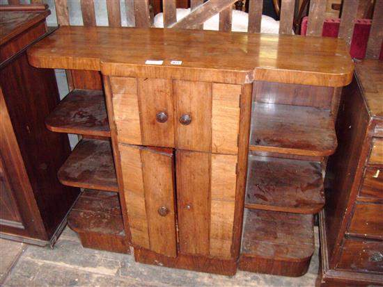 Walnut Art Deco side cabinet